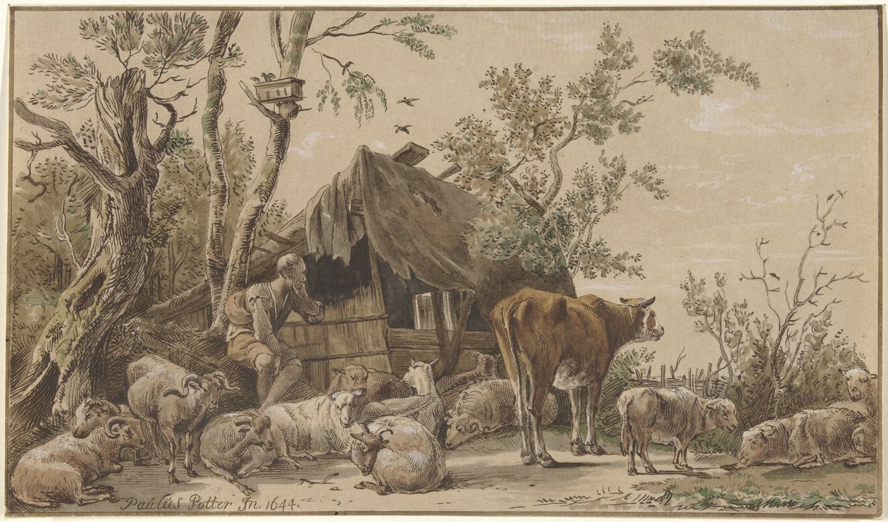 Pasterz w stajni autorstwa Christiaan Josi