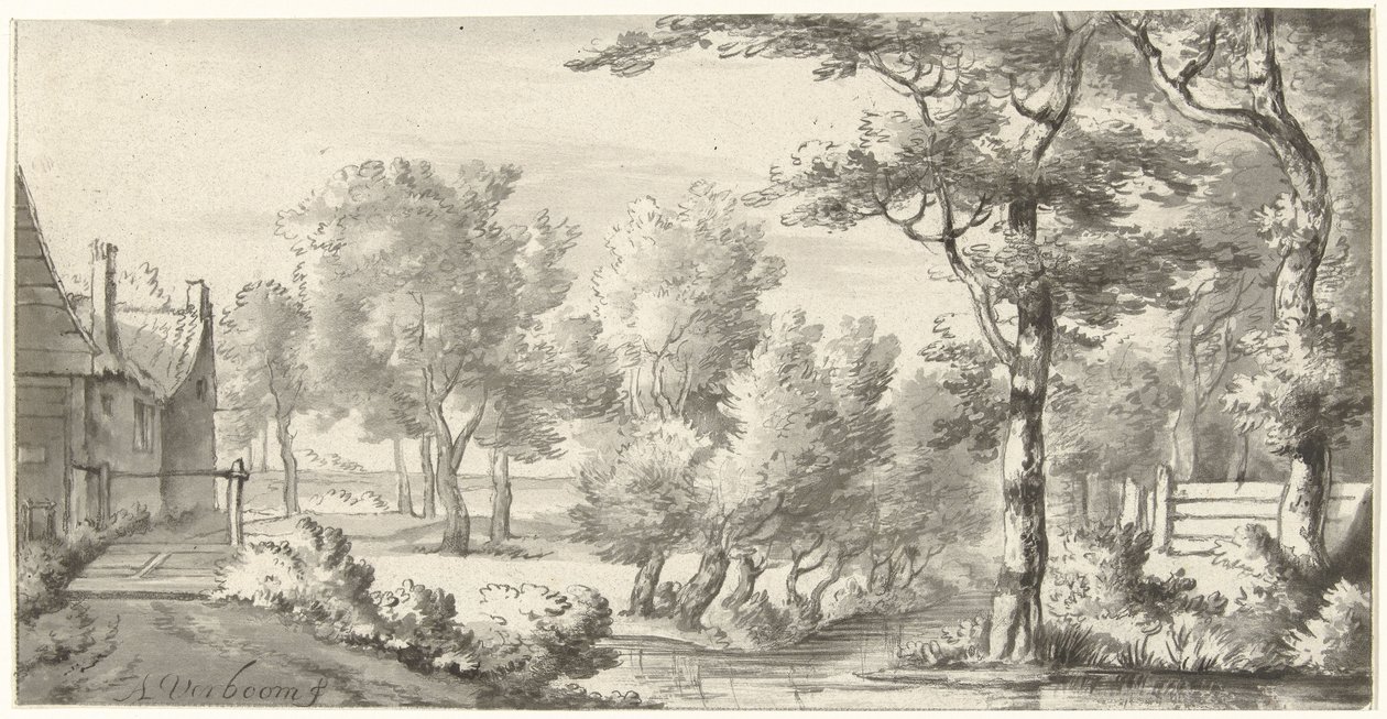 Krajobraz z farmą autorstwa Christiaan Josi