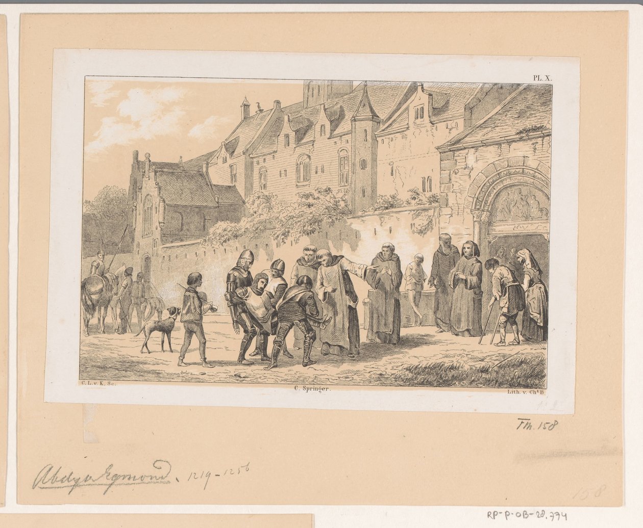 Opactwo Egmond, XIII wiek autorstwa Christiaan Lodewijk van Kesteren