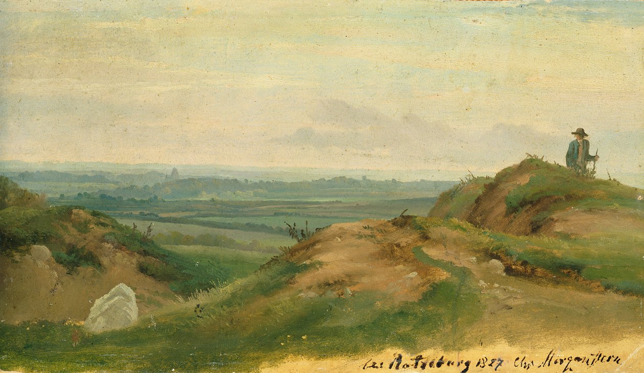 W Ratzeburgu, 1827 (olej na papierze na kartonie) autorstwa Christian Ernst Bernhard Morgenstern