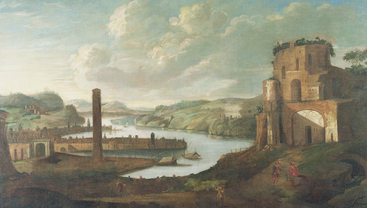 Scena portowa autorstwa Christian Georg Schutz