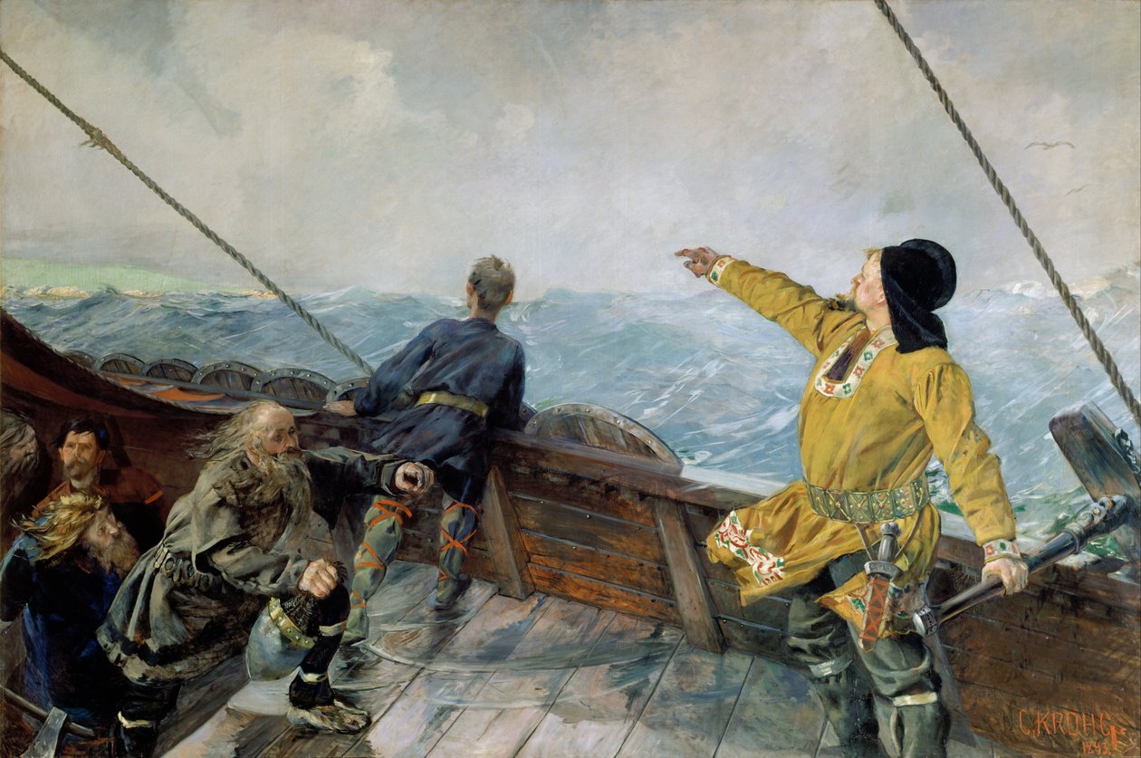 Leiv Eirikson odkrywa Amerykę autorstwa Christian Krohg