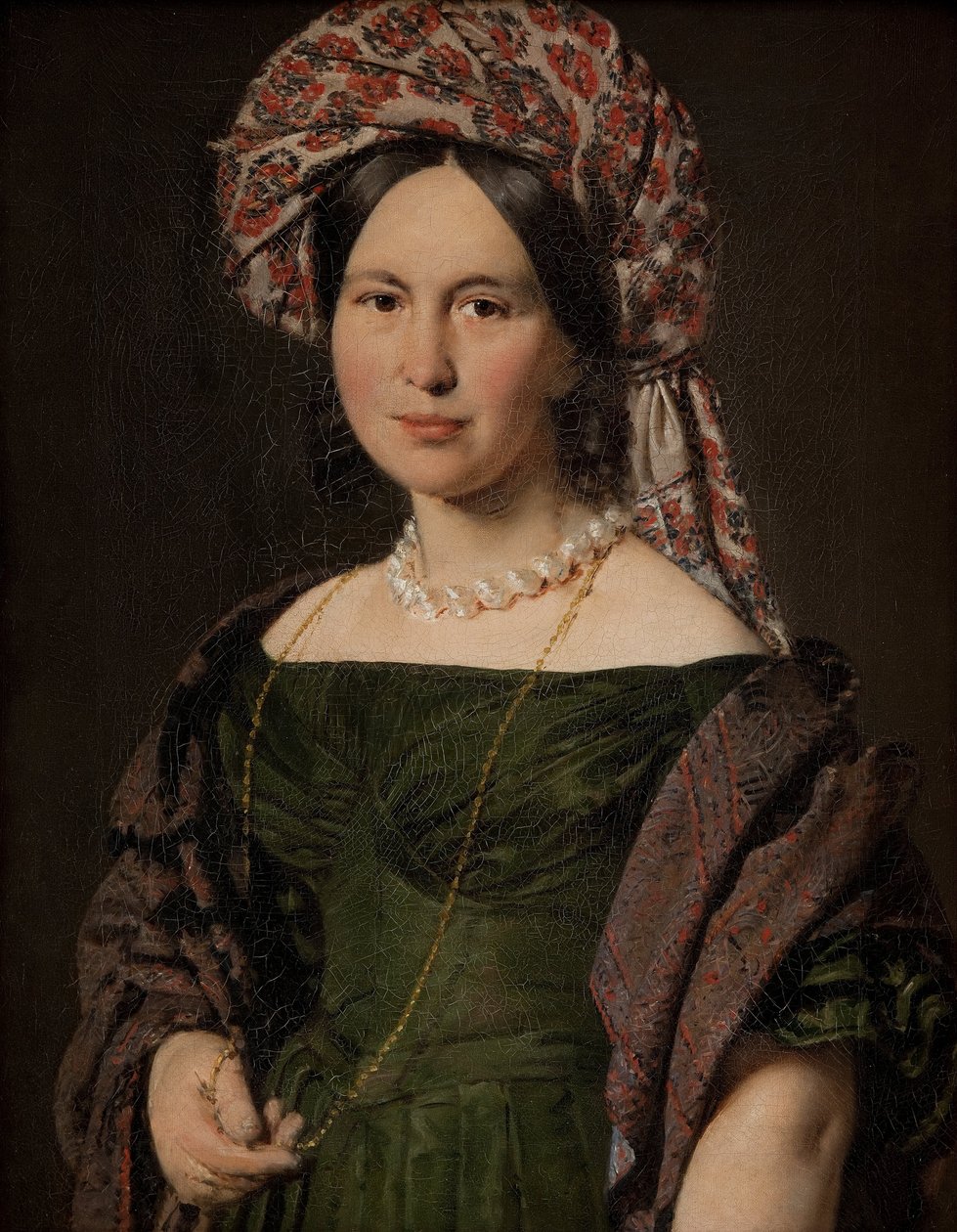 Cathrine Jensen, z domu Lorenzen, żona artysty w turbanie, 1842-1843 autorstwa Christian Albrecht Jensen