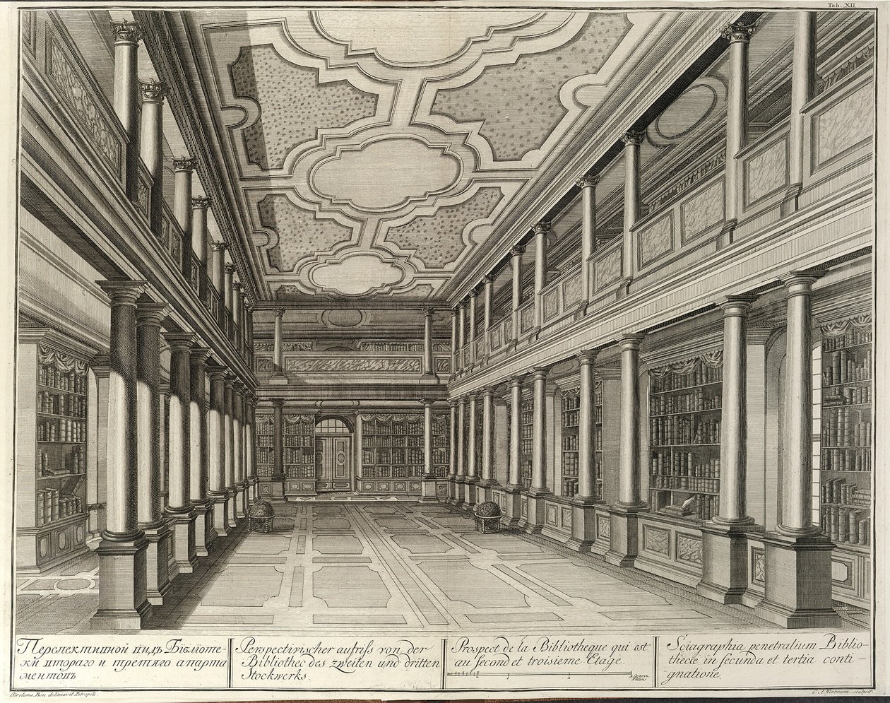 Biblioteka Od: Gmach Cesarskiej Akademii Nauk, 1741 autorstwa Christian Albrecht Wortmann