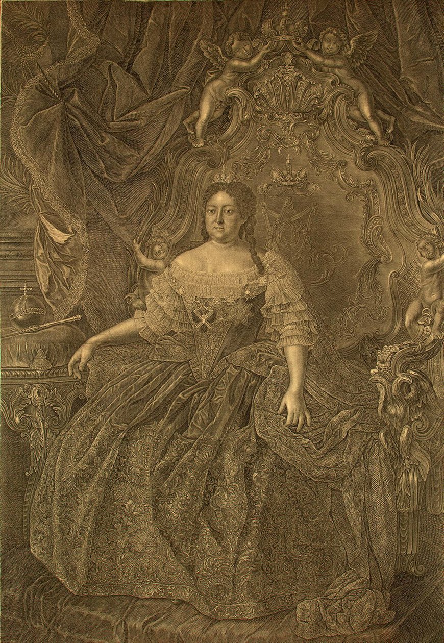 Portret cesarzowej Anny Ioannovny 1693-1740, lata 40. XVIII wieku autorstwa Christian Albrecht Wortmann