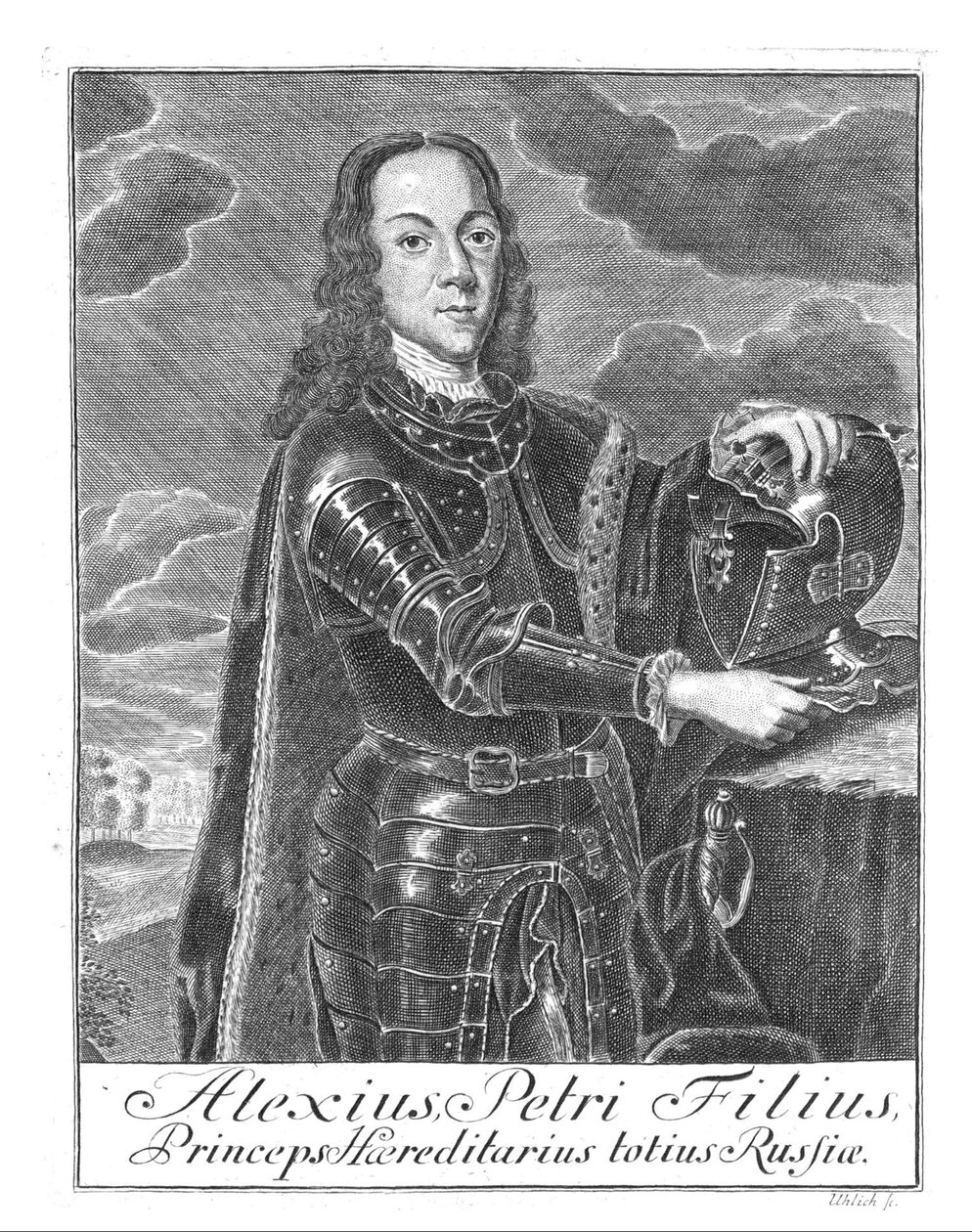 Portret carewicza Aleksieja Pietrowicza z Rosji 1690-1718, ok. 1730 autorstwa Christian Albrecht Wortmann