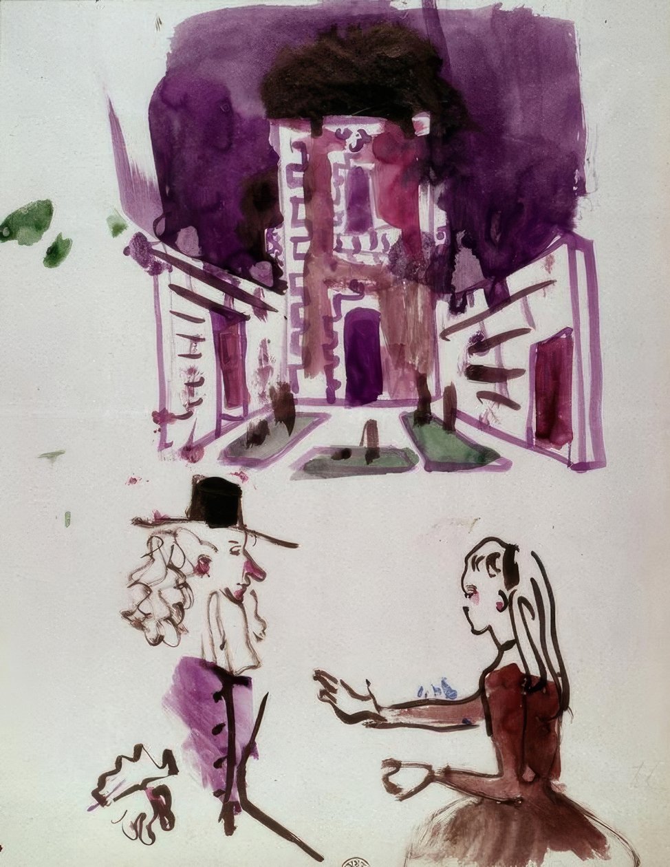 Scenografia i figurki Dorante i Angélique autorstwa Christian Bérard