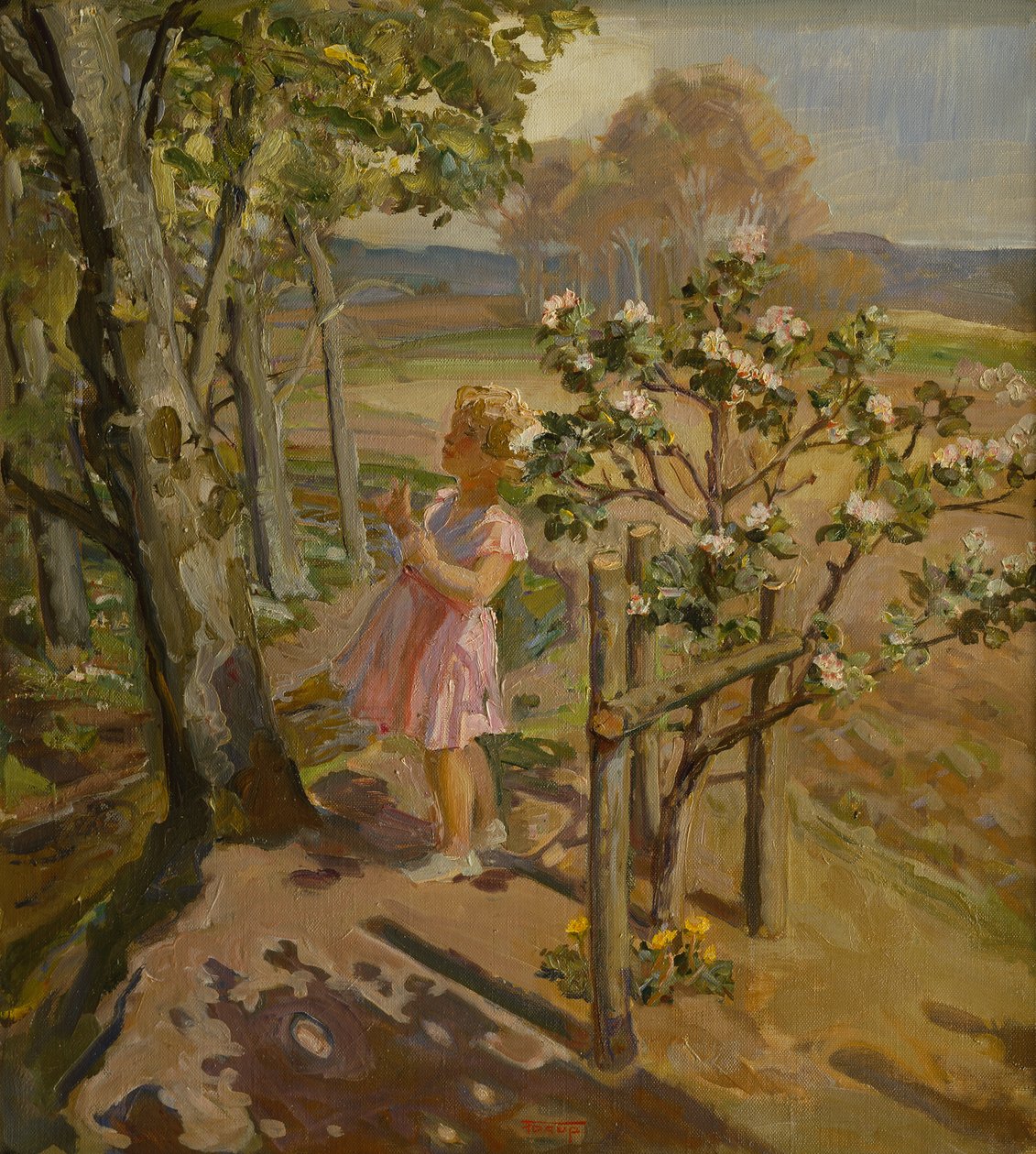 W sadzie (olej na płótnie) autorstwa Christian Carl Forup