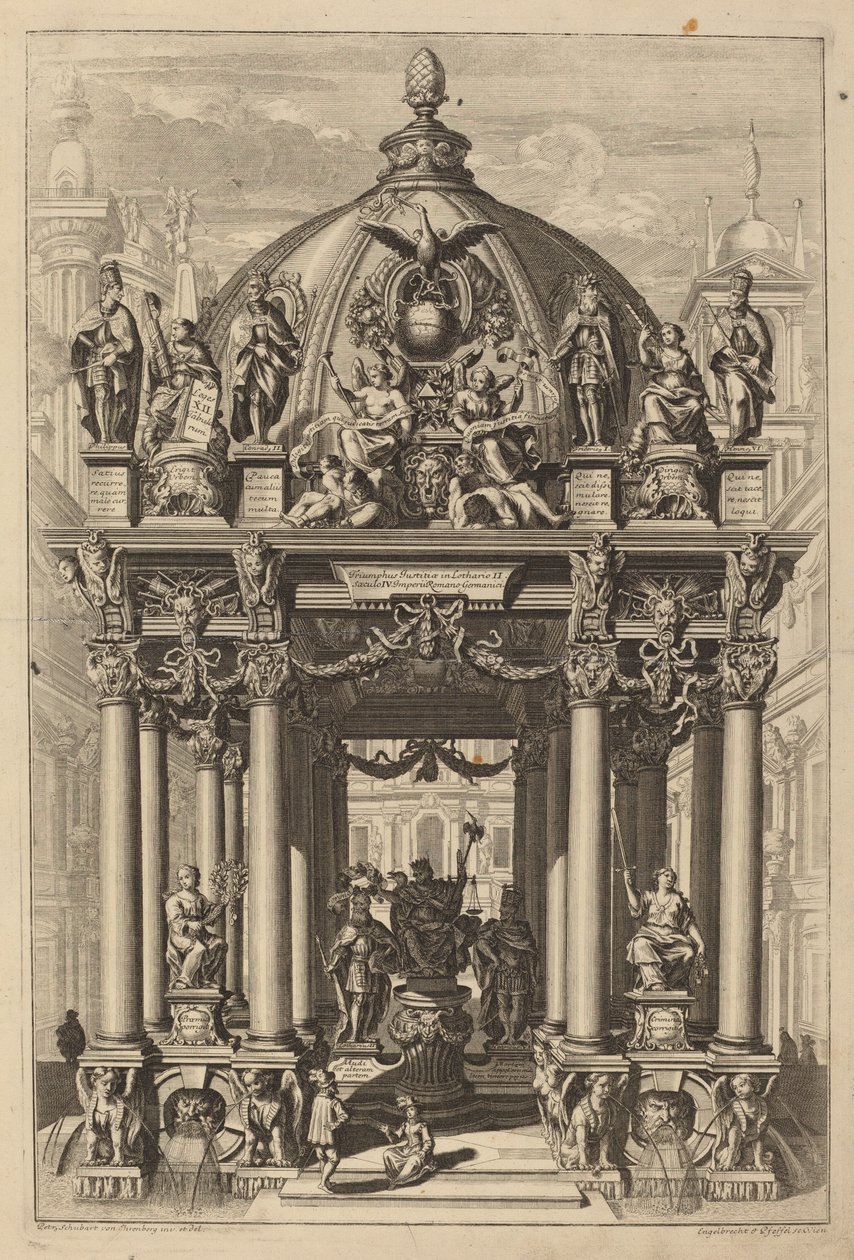 Łuk Triumfalny dla Lotaryusza II autorstwa Christian Engelbrecht and Johann Andreas Pfeffel, after Peter Schubert von Ehrenberg