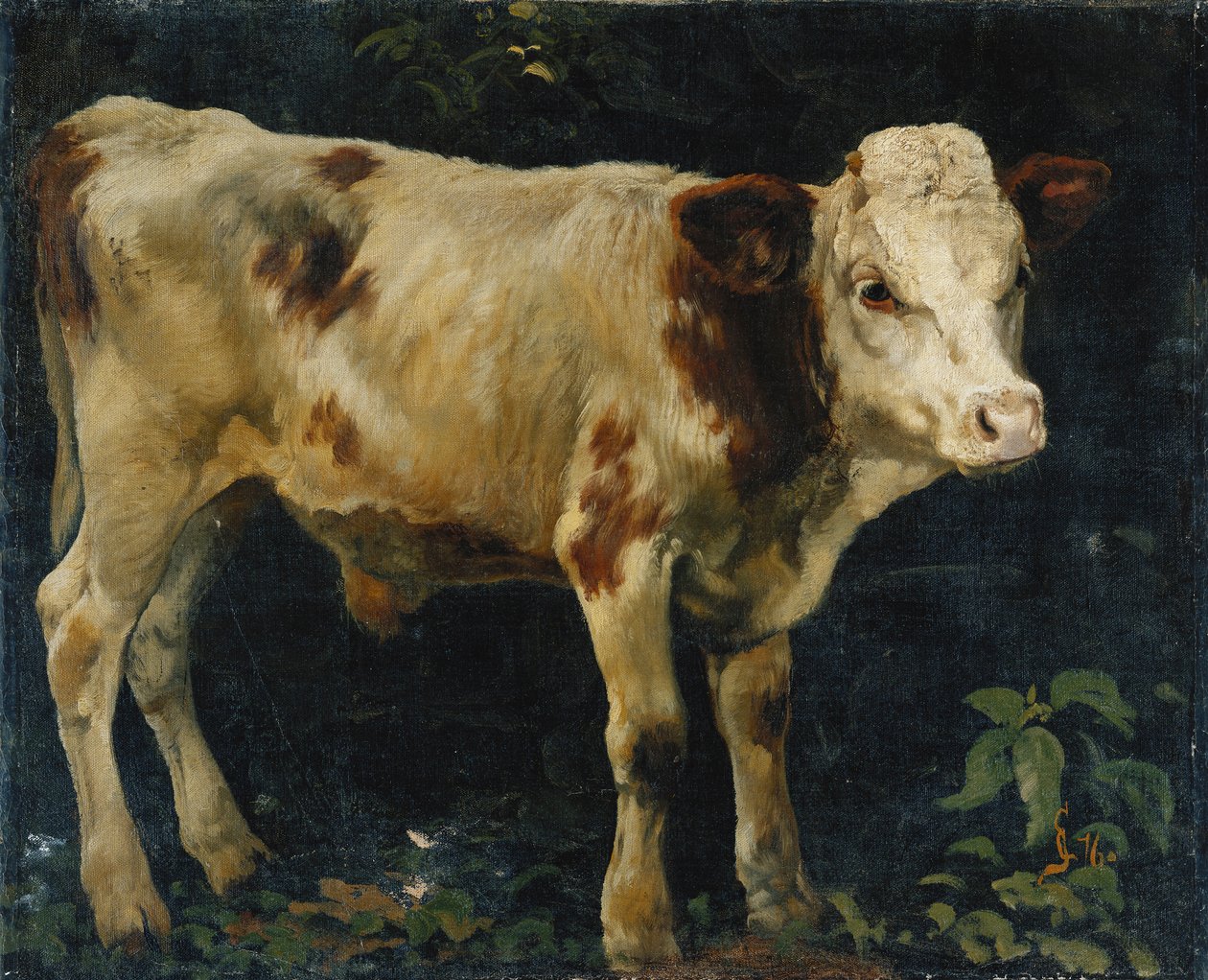 Byk cielę, 1876 autorstwa Christian Eriksen Skredsvig