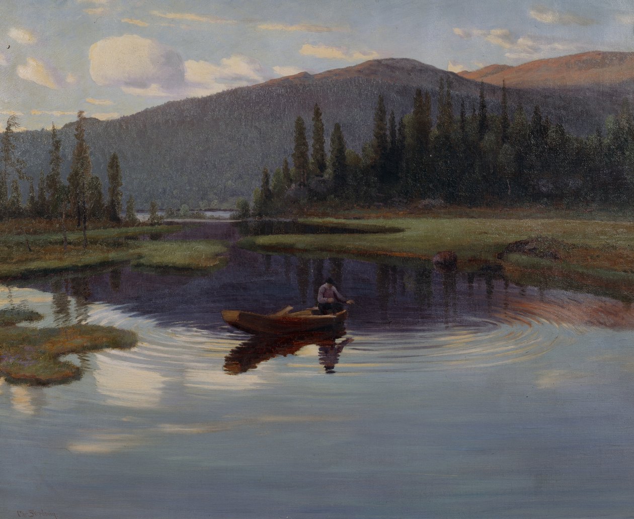 Fra Jupsjoen lub Jupsea, ok. 1905 (olej na płótnie) autorstwa Christian Eriksen Skredsvig