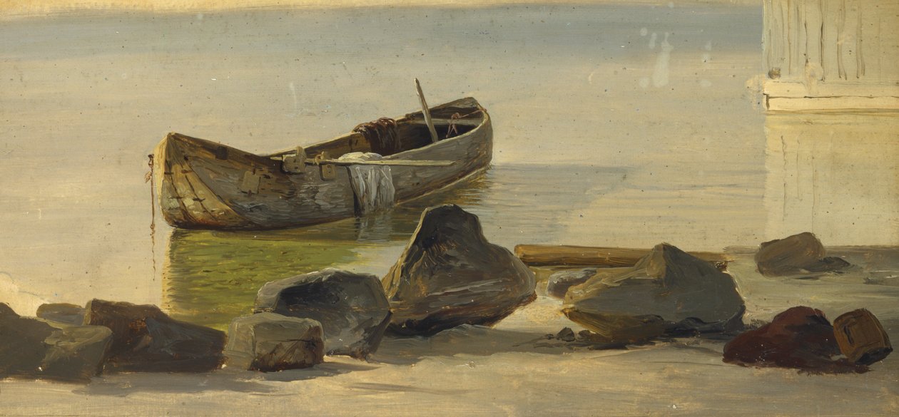 Ziemianka nad jeziorem Starnberger, 1845 (olej na papierze umieszczony na kartonie) autorstwa Christian Ernst Bernhard Morgenstern