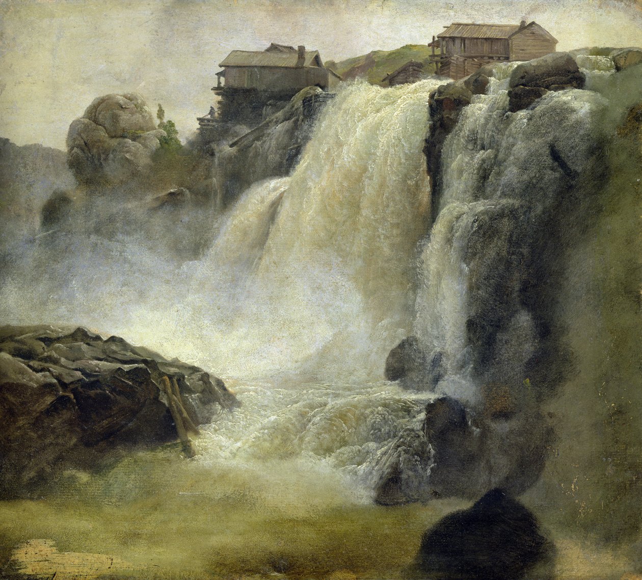 Haugfoss w Norwegii, 1827 (olej na papierze na desce) autorstwa Christian Ernst Bernhard Morgenstern