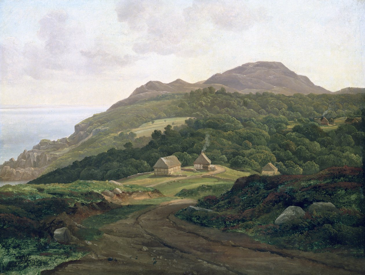 Na szwedzkim wybrzeżu, 1828 (olej na papierze na pokładzie) autorstwa Christian Ernst Bernhard Morgenstern