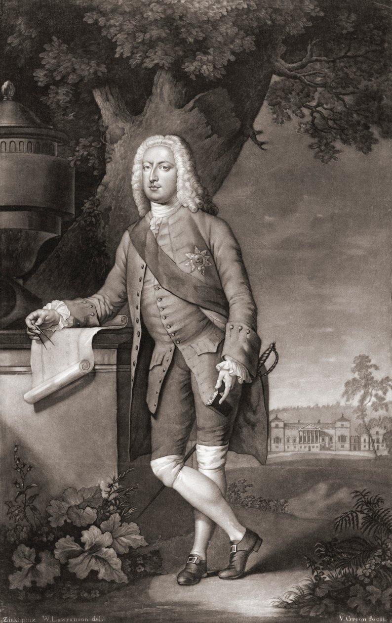 Thomas Coke, hrabia Leicester. Portret. (wydrukować) autorstwa Christian Friedrich (after) Zincke