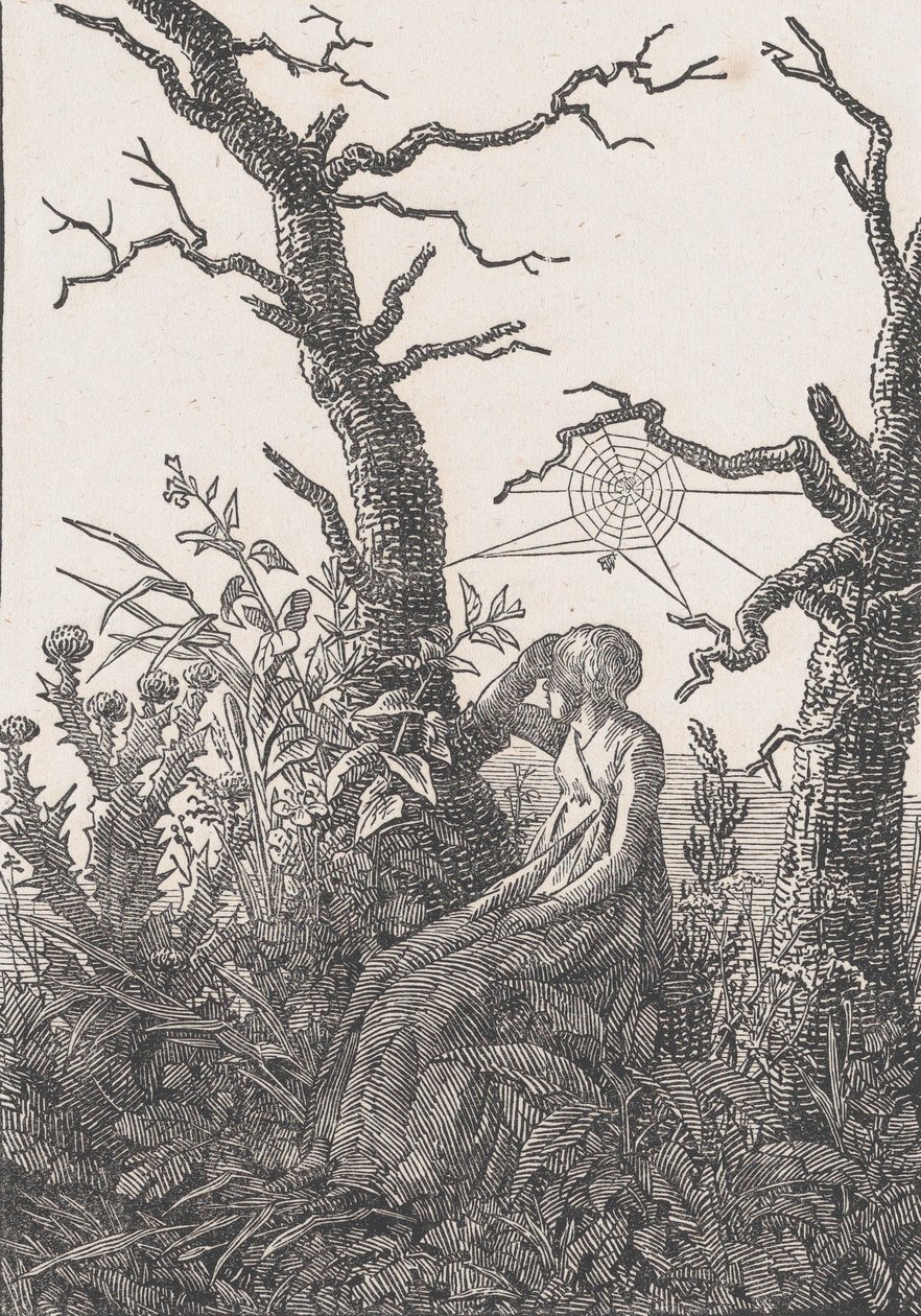 Siedząca kobieta z pajęczyną, prawdopodobnie 1803 r. autorstwa Christian Friedrich