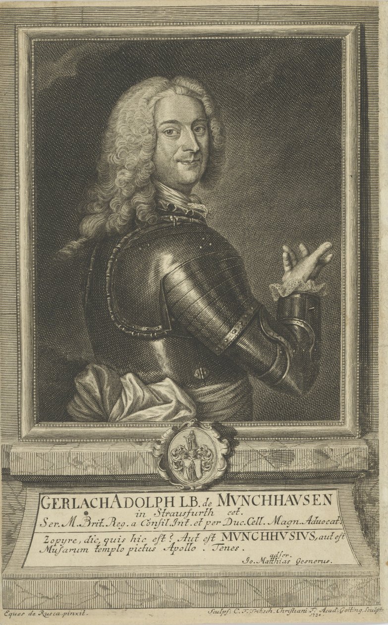 Portret Gerlacha Adolpha von Munchausena 1688-1770, 1738. autorstwa Christian Friedrich Fritzsch
