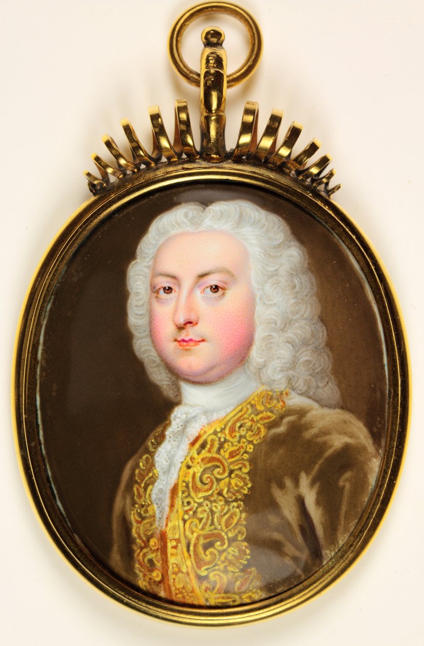 Dżentelmen zwany Prince George of Denmark (wc na welinie) (patrz również 3076023) autorstwa Christian Friedrich Zincke