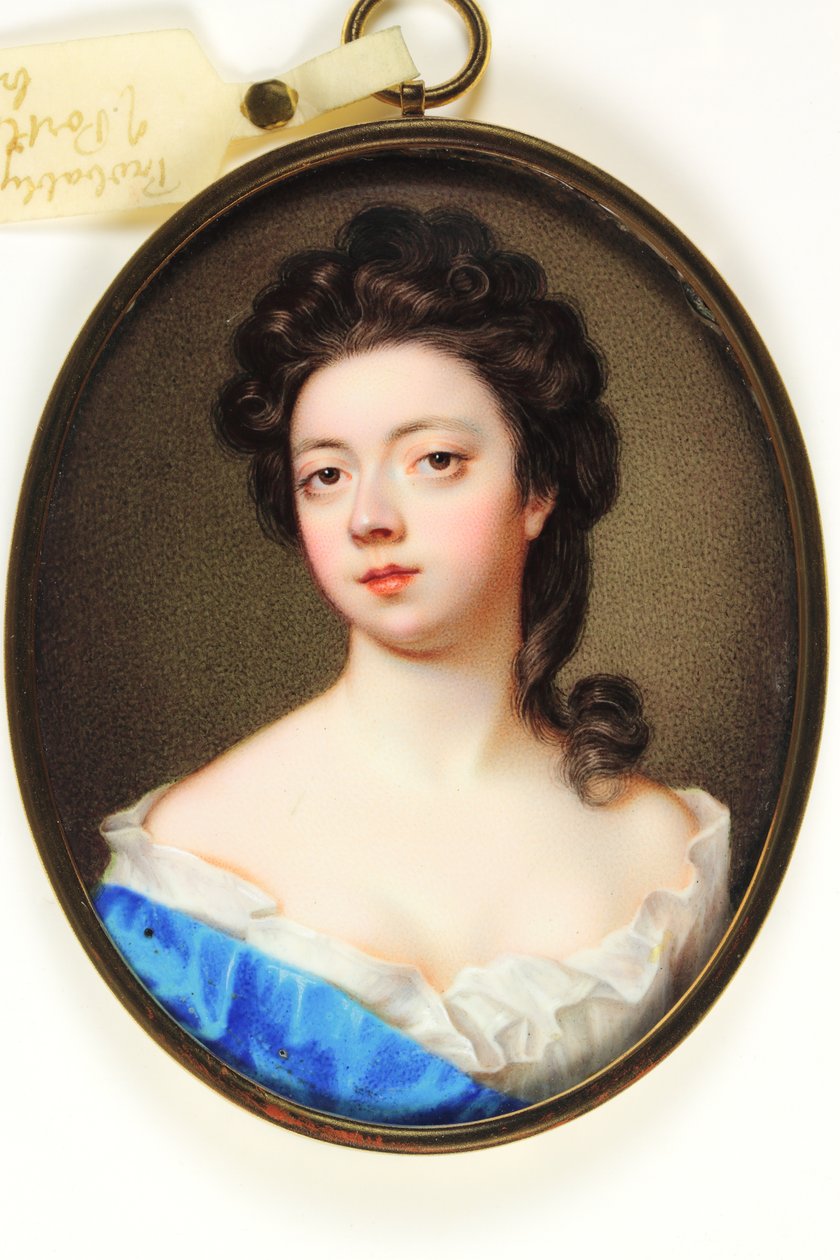 Pani zwana Jane Martha Temple, hrabina Portland (emalia) autorstwa Christian Friedrich Zincke