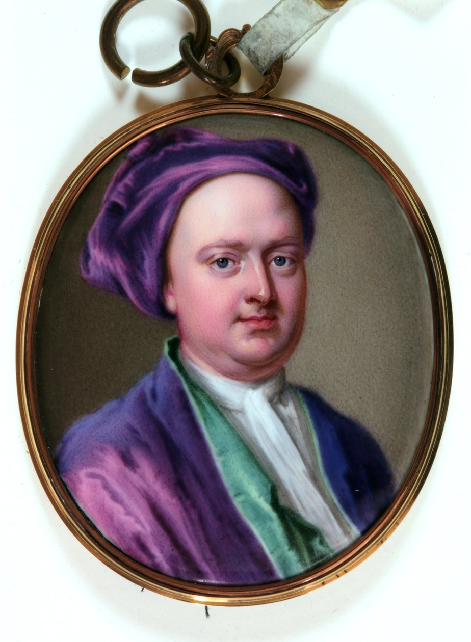 Edward Lord Harley, 1719 (emalia) autorstwa Christian Friedrich Zincke