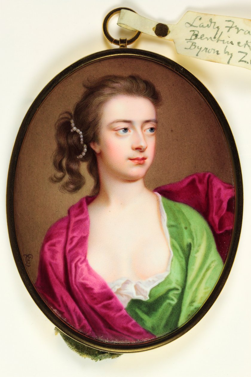 Lady Frances Wilhelmina Bentinck, Lady Byron (emalia) autorstwa Christian Friedrich Zincke
