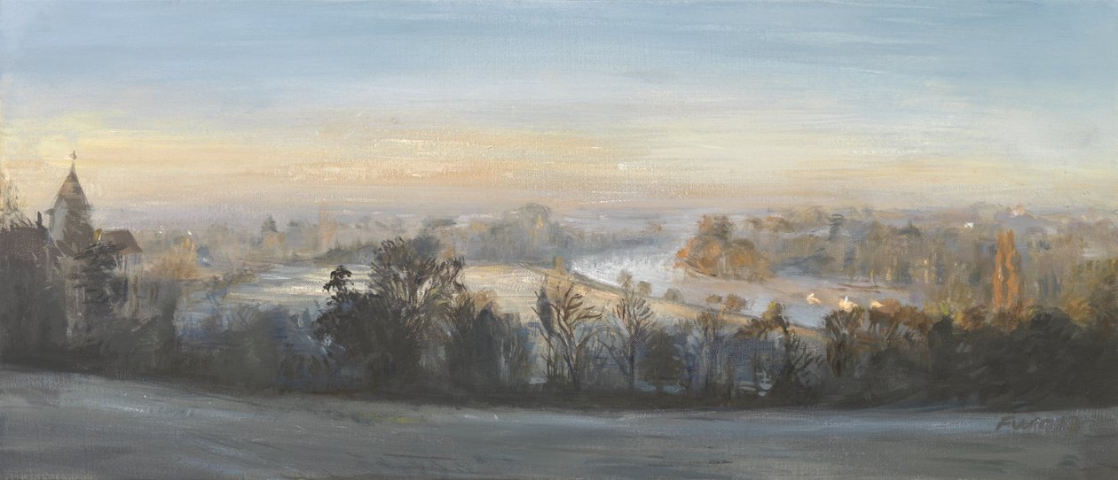 Blue Sunday Winter Morning- Richmond Hill, 2013 (olej na płótnie) autorstwa Christian Furr