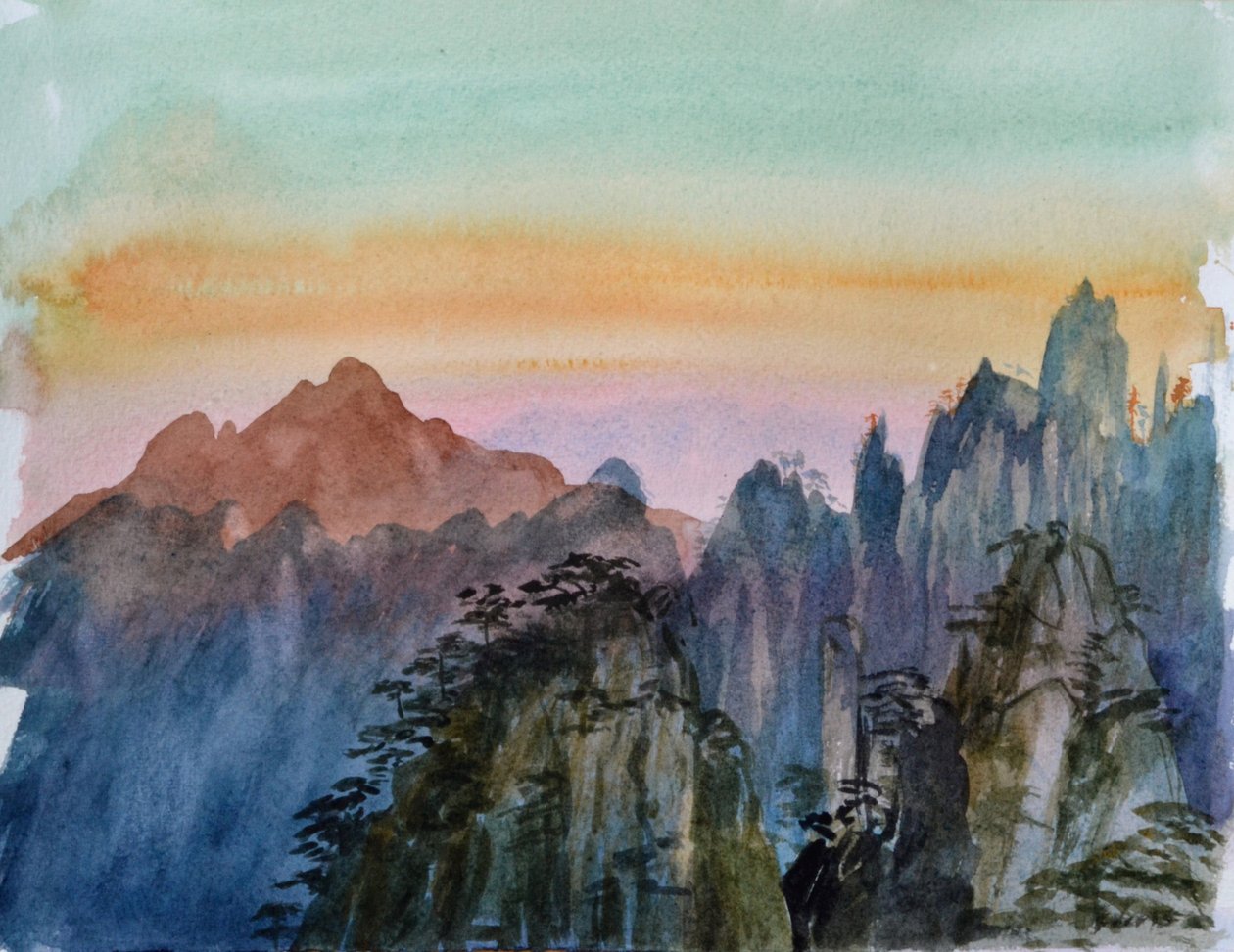 Buddhas Light II, 2015 (akwarela na papierze) autorstwa Christian Furr