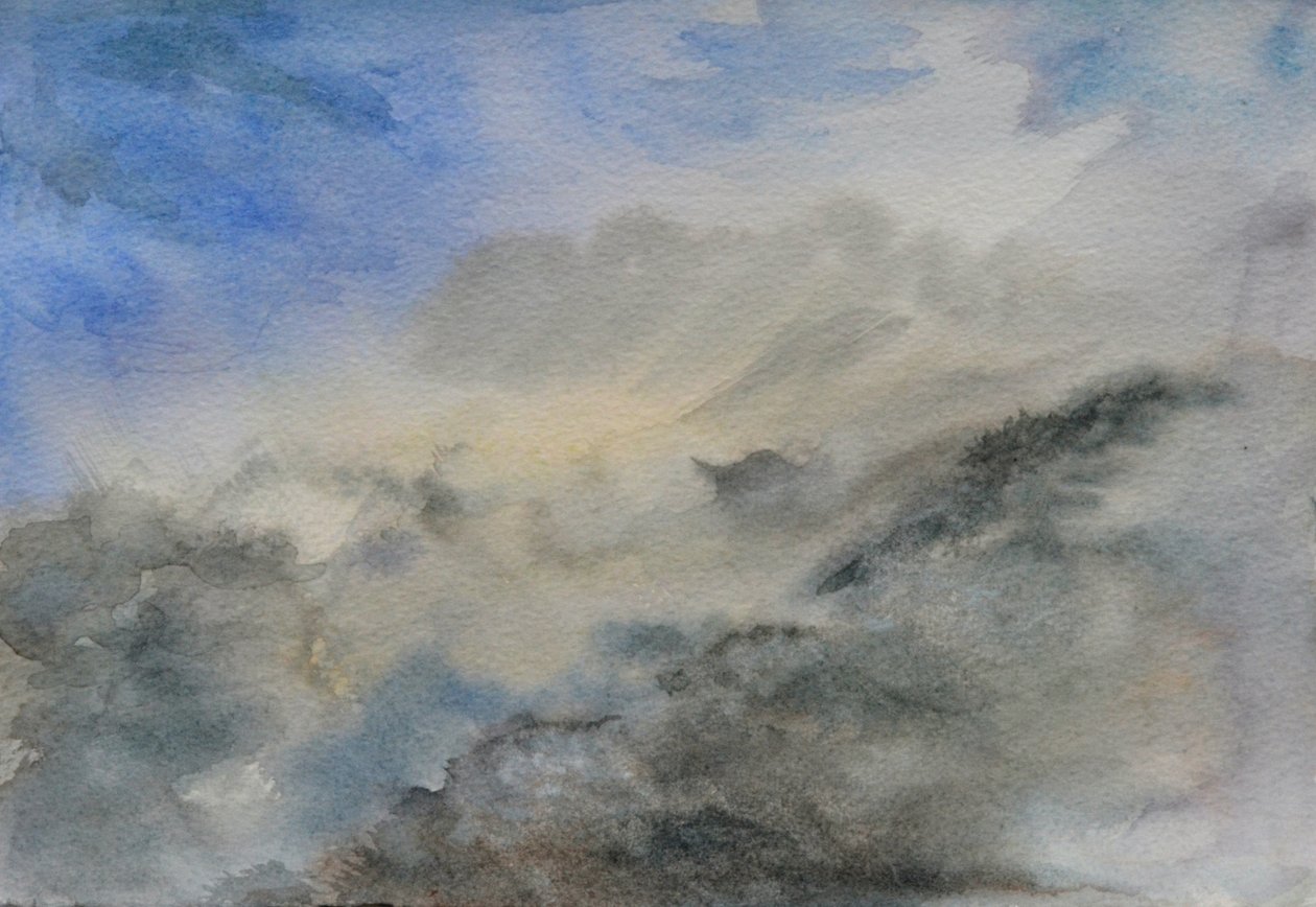 Świątynia chmur, 2015 (akwarela na papierze) autorstwa Christian Furr