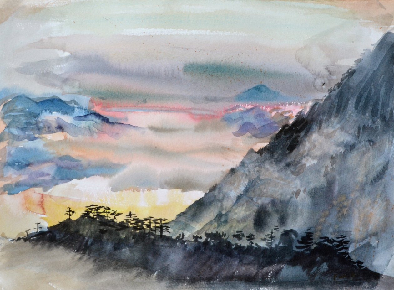 Kolorowe morze, 2015 (akwarela na papierze) autorstwa Christian Furr