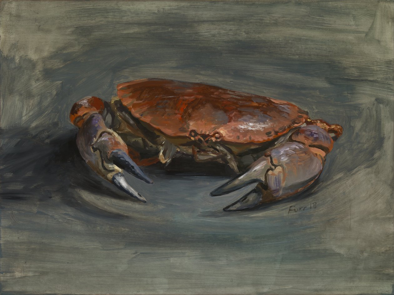 Krab, 2018 (olej na drewnianej płycie gesso) autorstwa Christian Furr