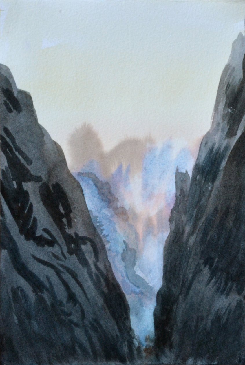Płonąca góra, 2015 (akwarela na papierze) autorstwa Christian Furr