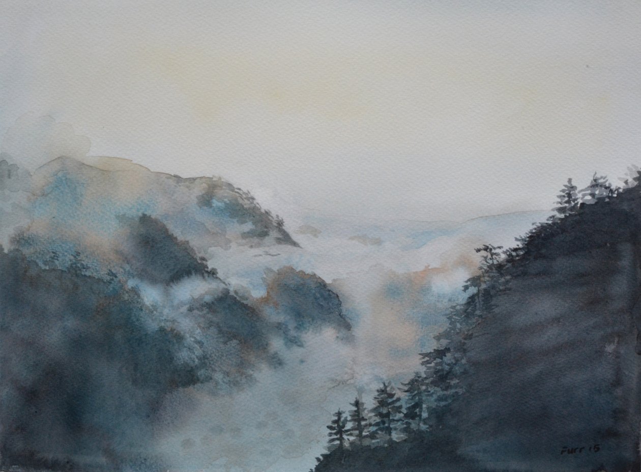 Niebiańskie morze - przybycie, 2015 (akwarela na papierze) autorstwa Christian Furr
