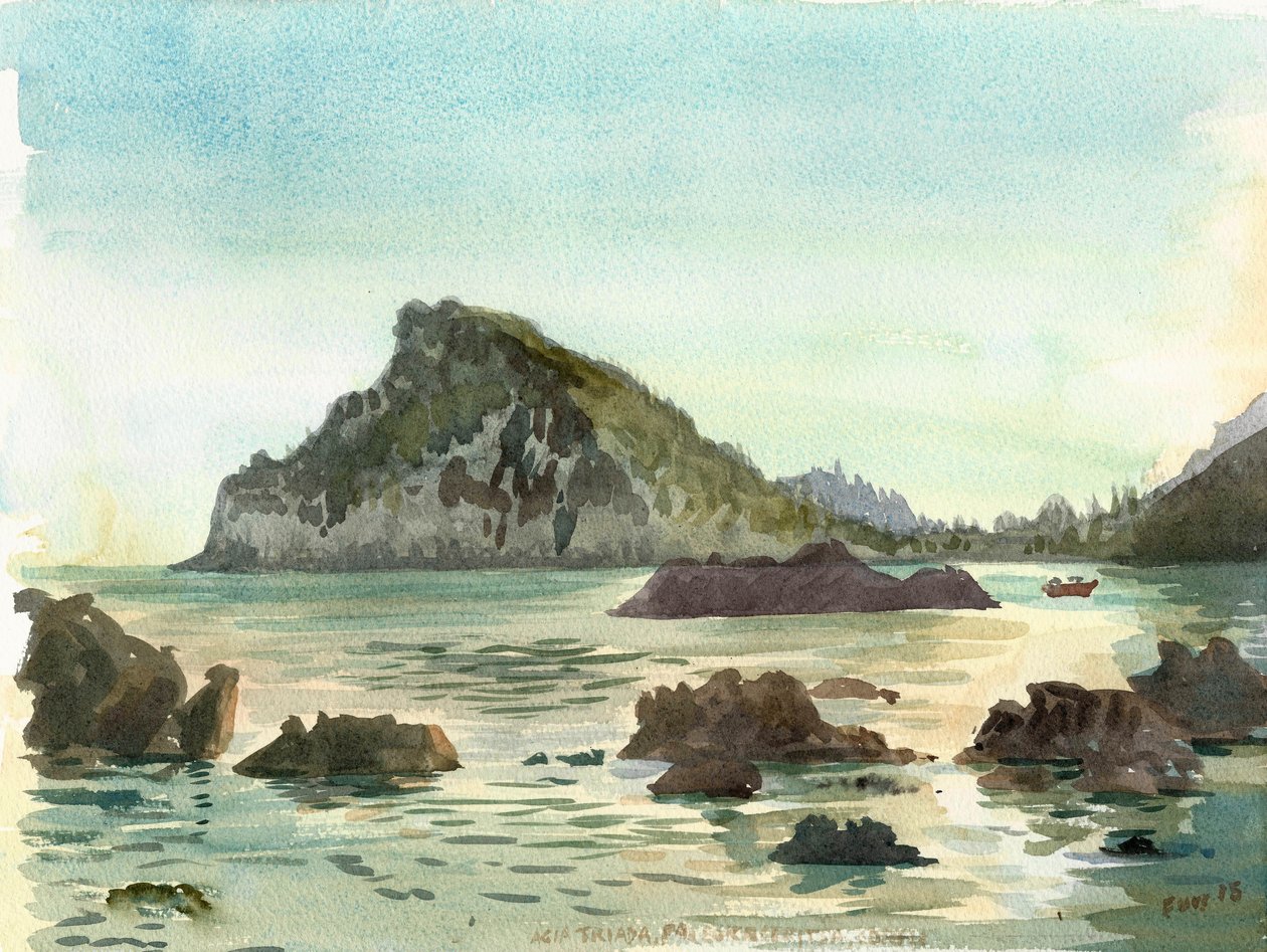 Palaiokastritsa, 2015 (akwarela) autorstwa Christian Furr
