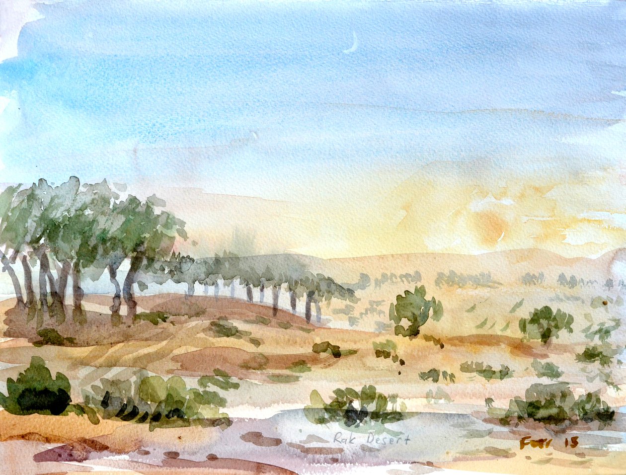 Pustynia Rak, 2016 (akwarela) autorstwa Christian Furr