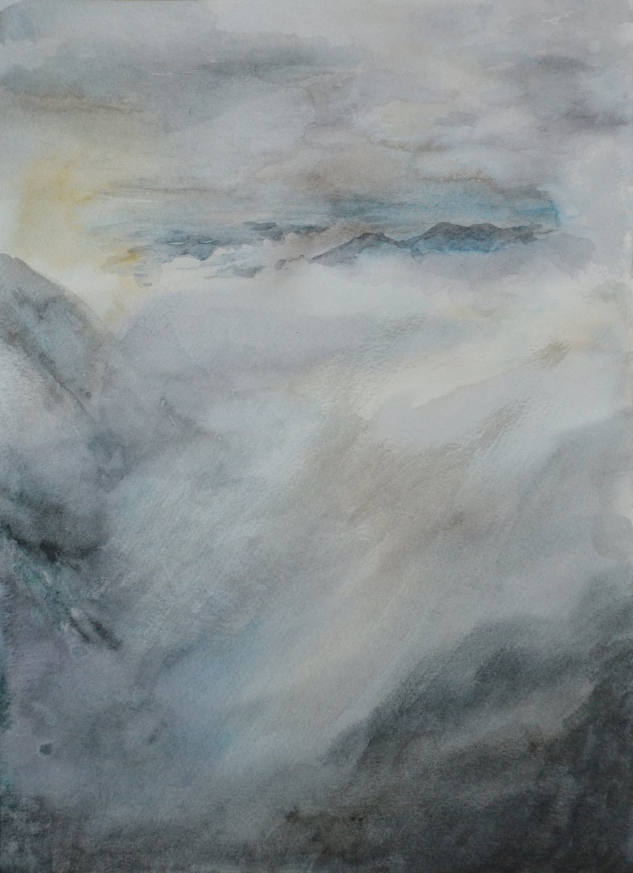 Przesuwająca się chmura, 2015 (akwarela na papierze) autorstwa Christian Furr
