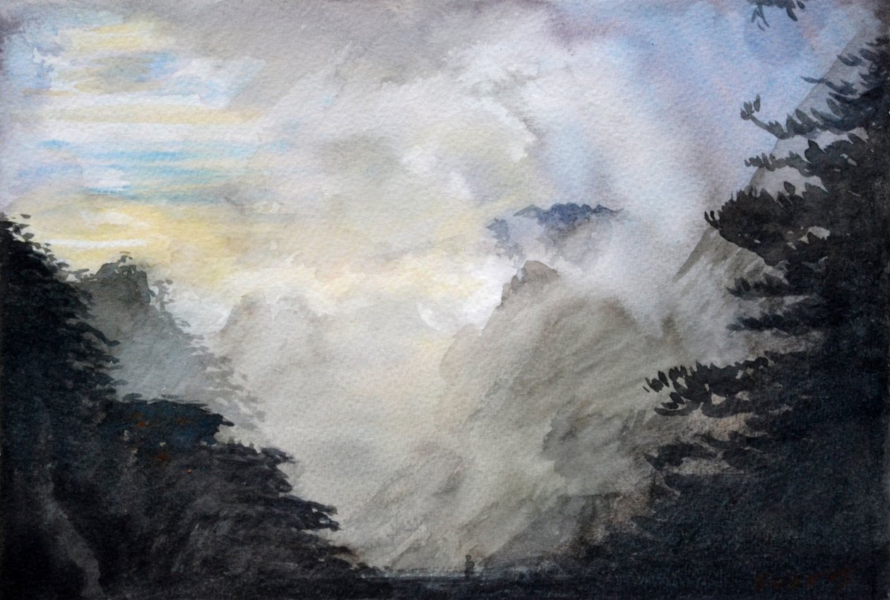 Zwycięska góra, 2015 (akwarela na papierze) autorstwa Christian Furr