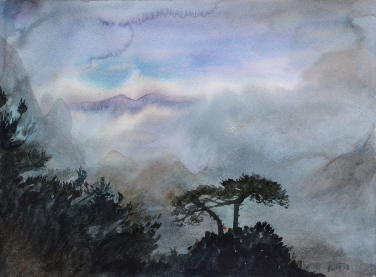 Wistful Mountain, 2015 (akwarela na papierze) autorstwa Christian Furr