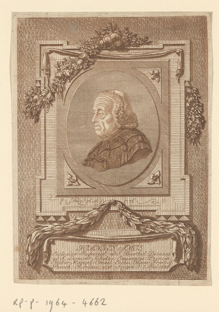 Portret Johanna Chrzciciela Amosa autorstwa Christian Georg Schütz (I)