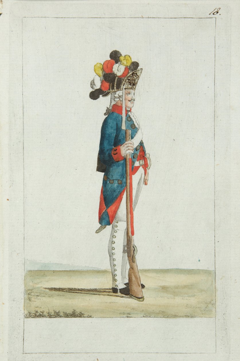 Grenadier Pułku Preobrażenskiego, 1793 autorstwa Christian Gottfried Heinrich Geissler