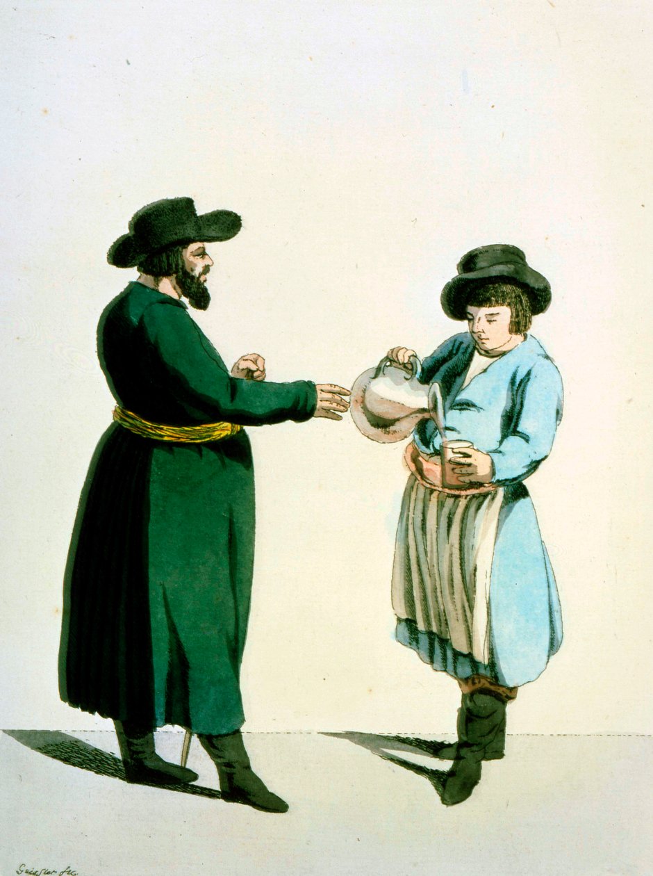 Sprzedawca kwasu chlebowego, 1799. autorstwa Christian Gottfried Heinrich Geissler