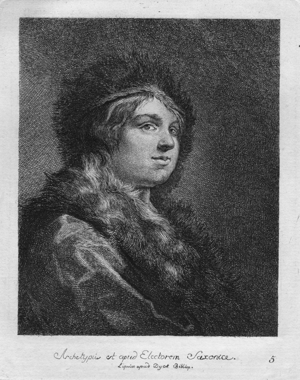 Jest archetypem elektora saskiego. Lipsice w Duck Bibliop, 1771 autorstwa Christian Gottfried Schultze