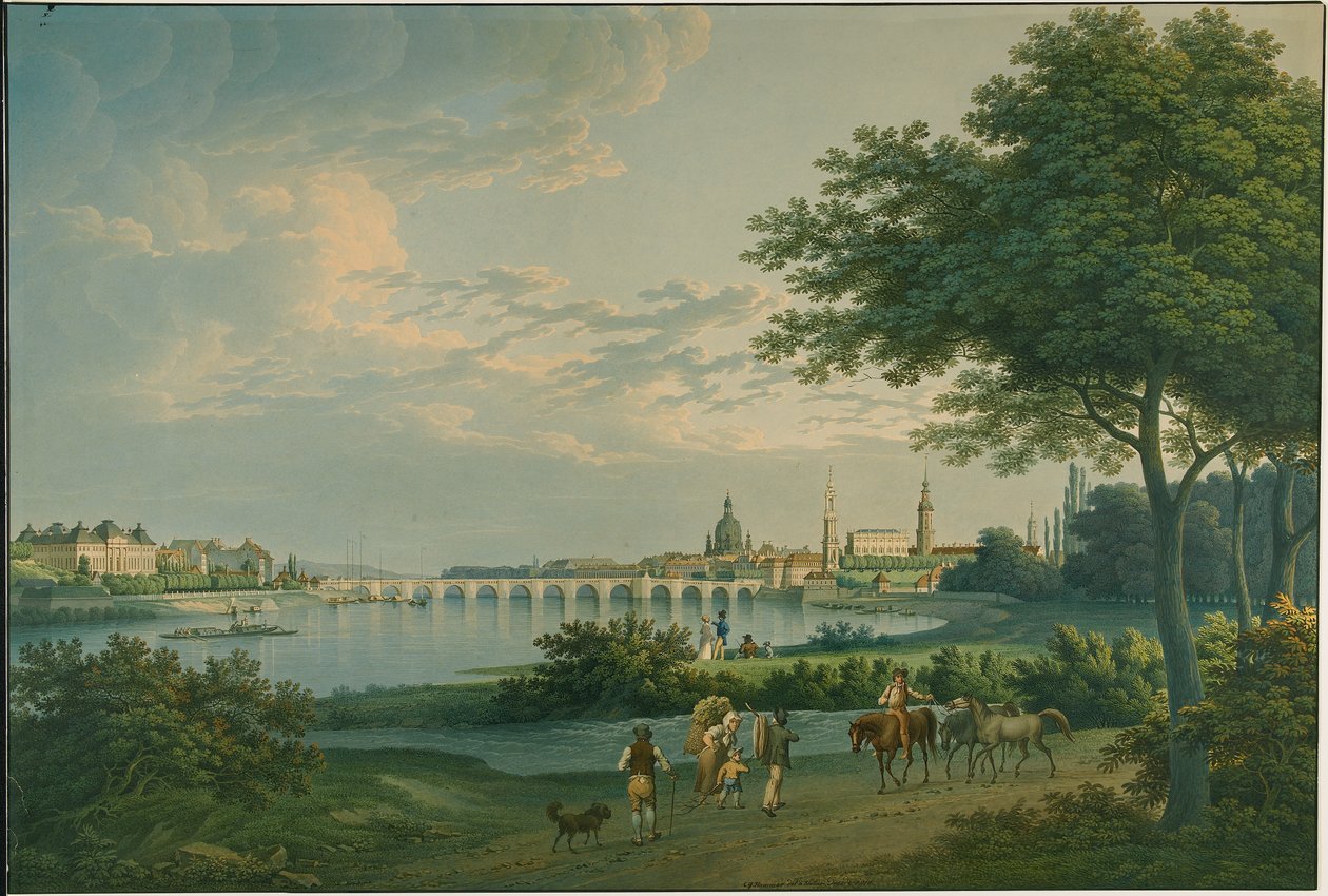Widok na Drezno autorstwa Christian Gottlieb Hammer