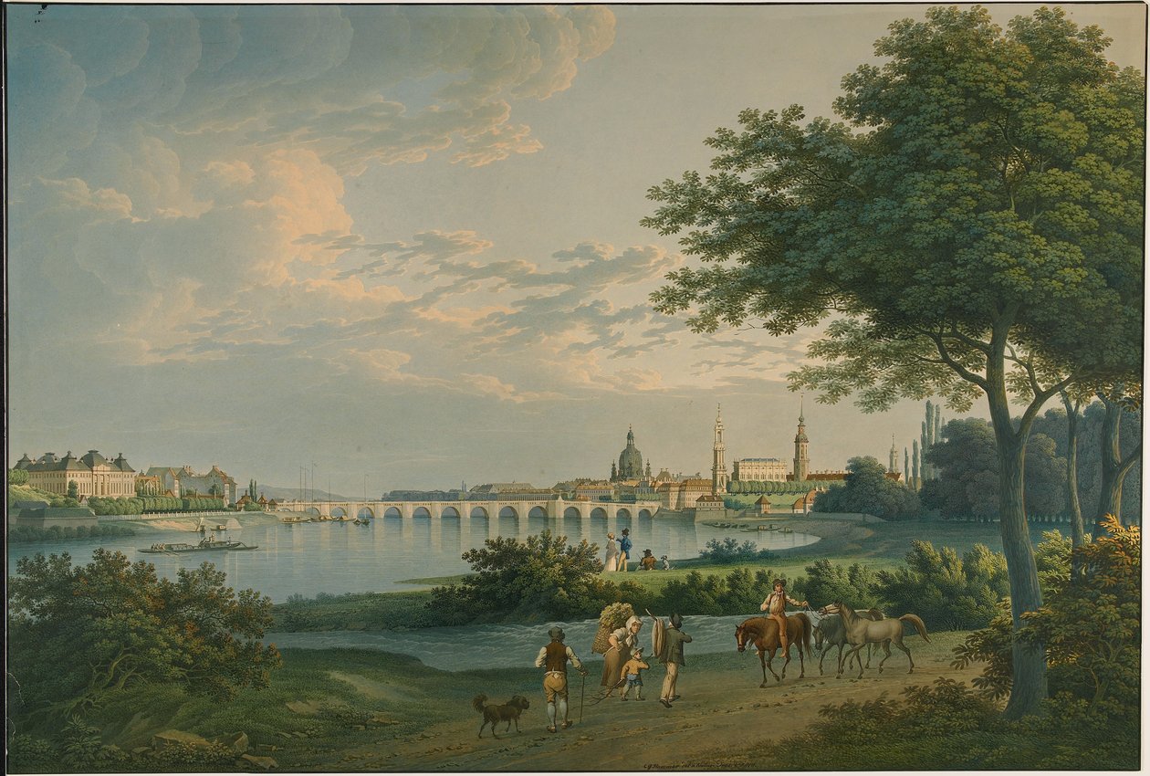 Widok Drezna, 1810 autorstwa Christian Gottlieb Hammer