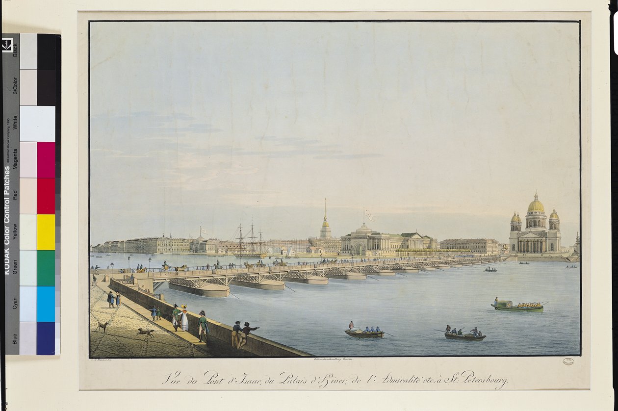 Widok na Most św. Izaaka, Admiralicję i Pałac Zimowy, Sankt Petersburg autorstwa Christian Gottlob Hammer