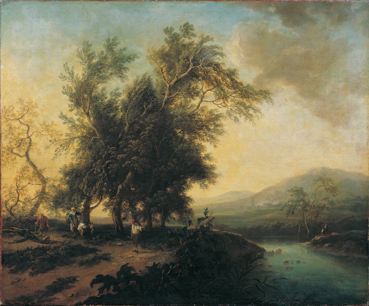 Landschaft mit Staffage autorstwa Christian Hilfgott Brand
