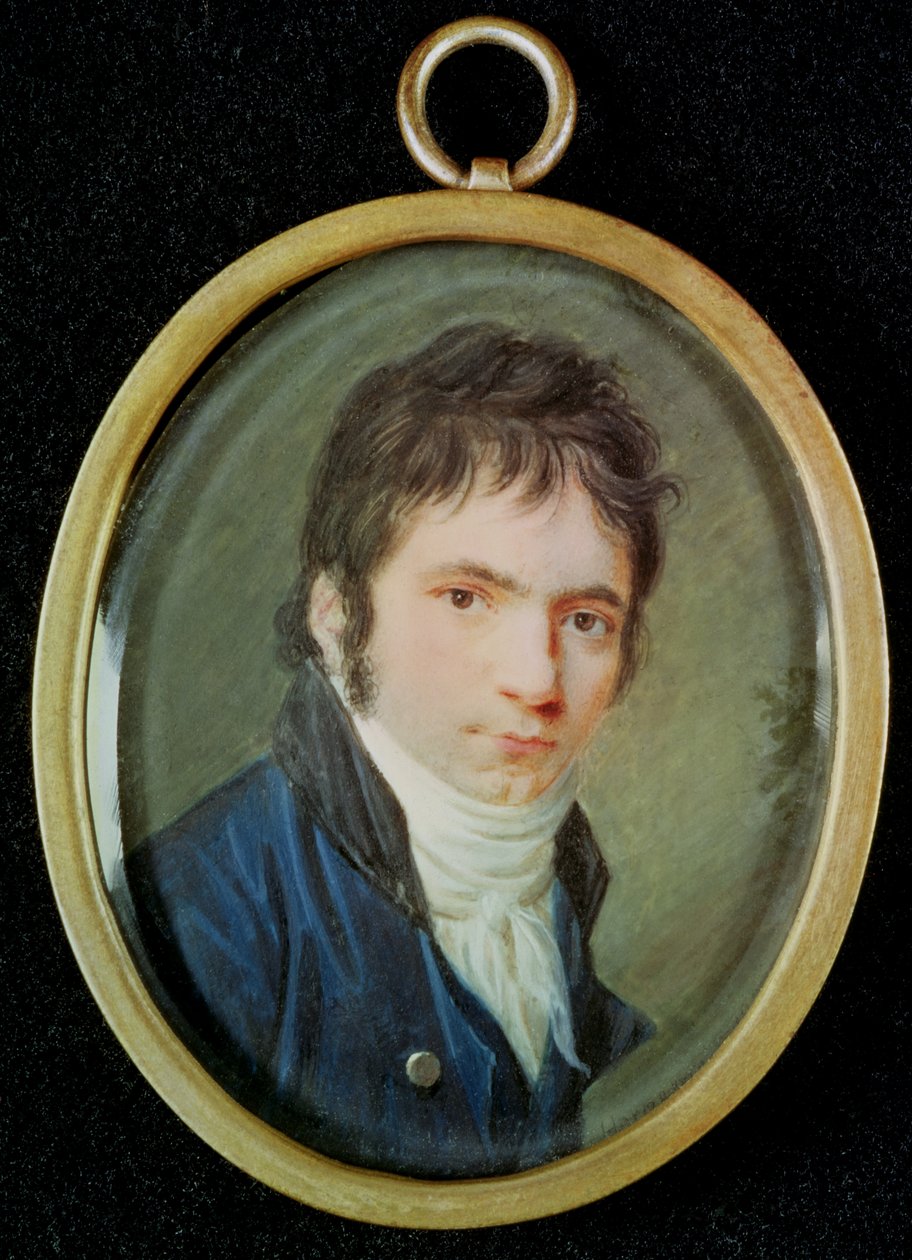 Miniaturowy portret Ludwiga Van Beethovena (1770-1827), 1802 autorstwa Christian Hornemann