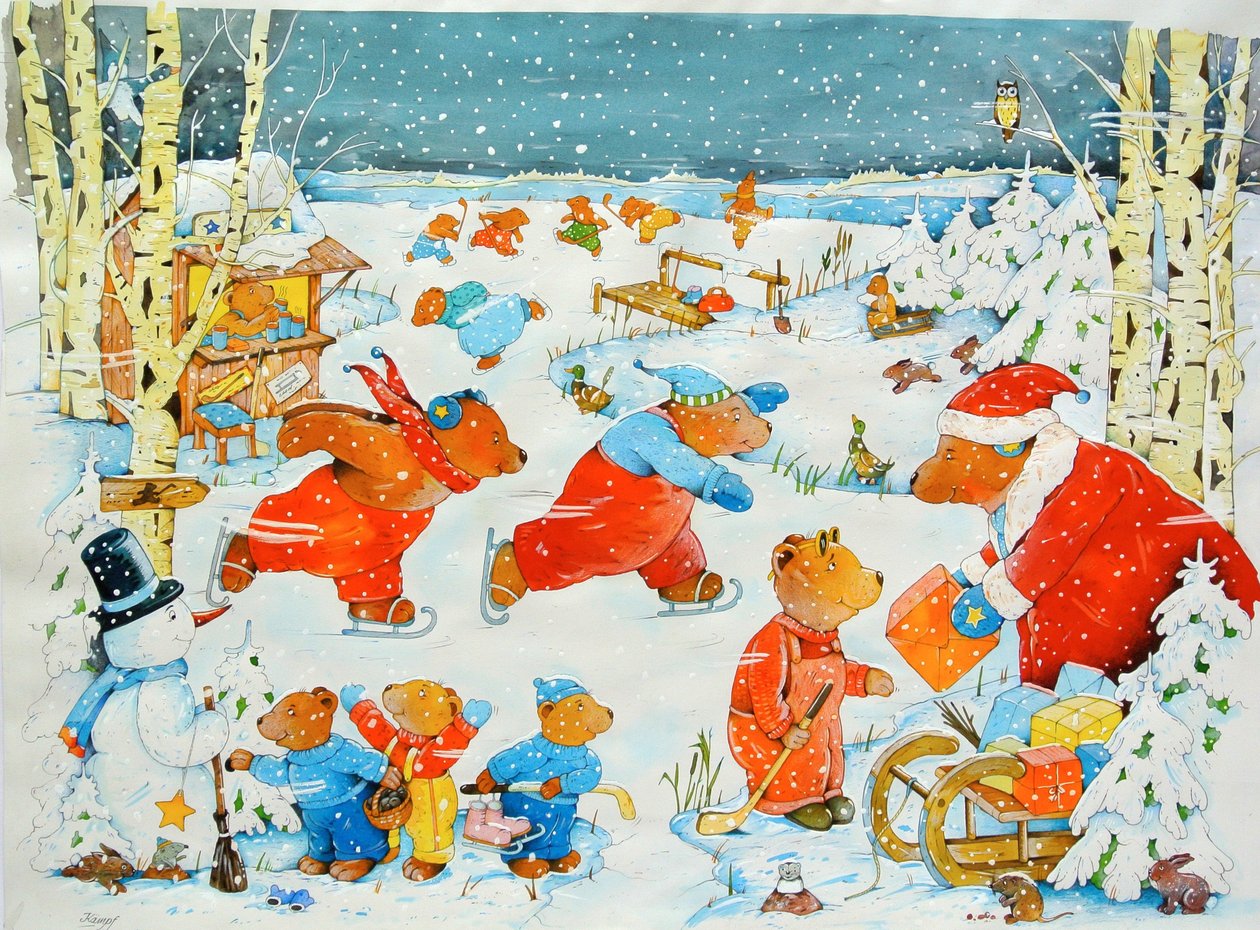 Niedźwiedzie na lodzie, 2009 (akwarela na papierze) autorstwa Christian Kaempf