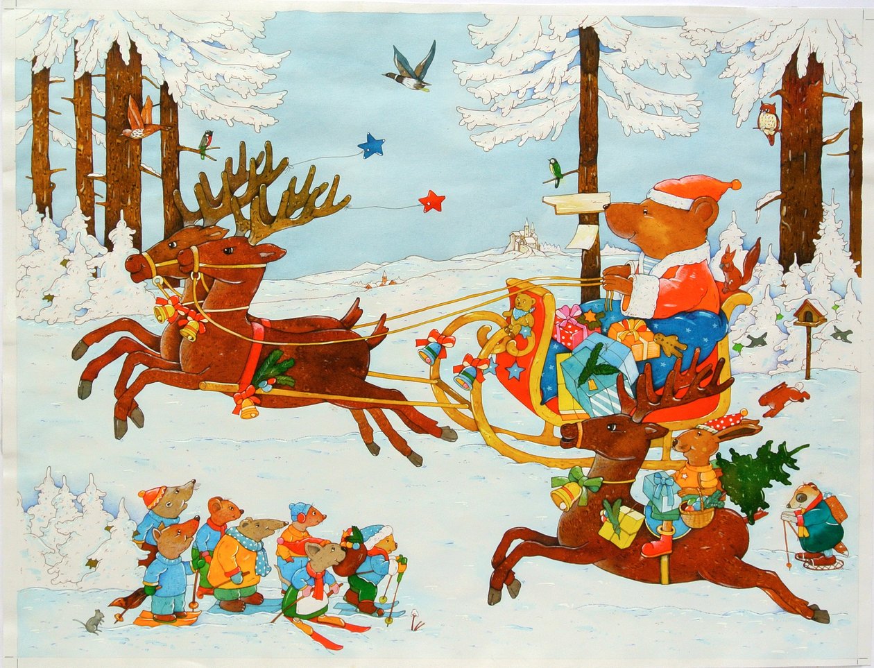 Niedźwiedź bożonarodzeniowy, 2011 (akwarela na papierze) autorstwa Christian Kaempf