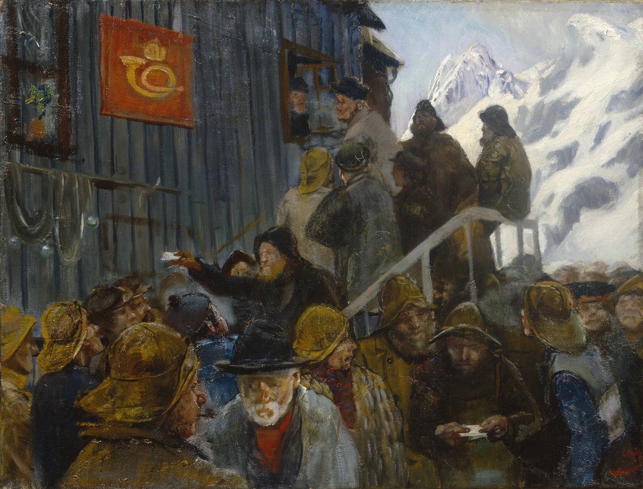 Przybycie poczty (olej na płótnie) autorstwa Christian Krohg