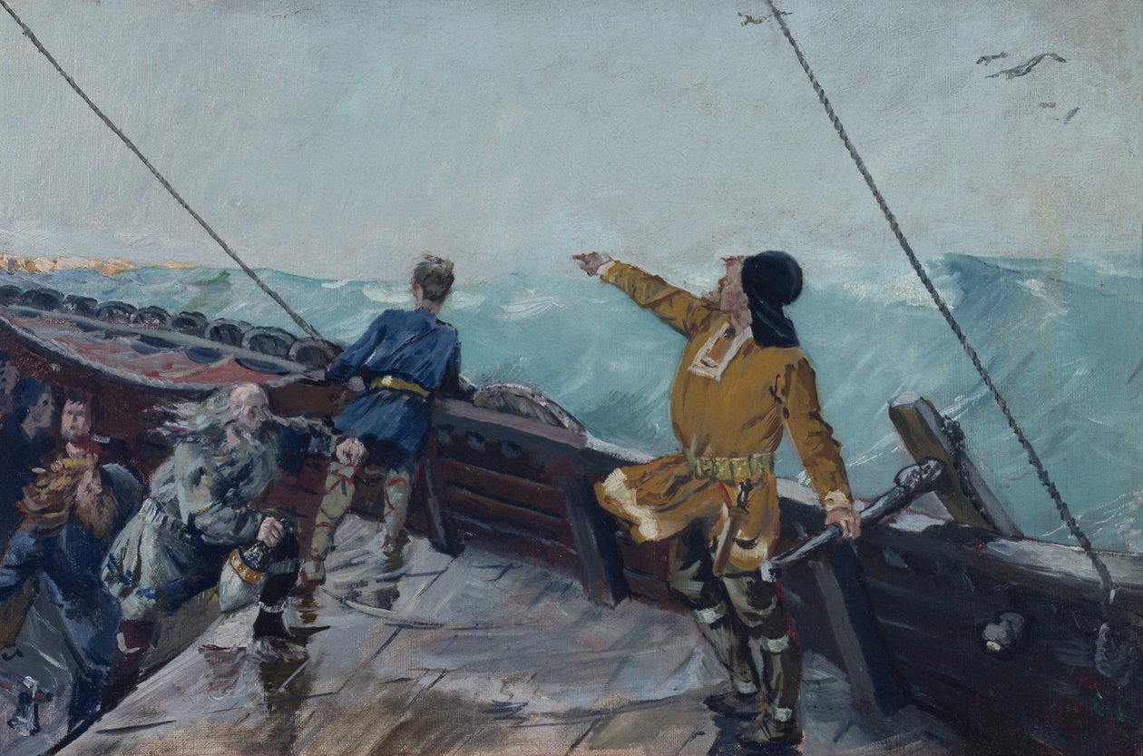 Leiv Eiriksson odkrywa Amerykę autorstwa Christian Krohg